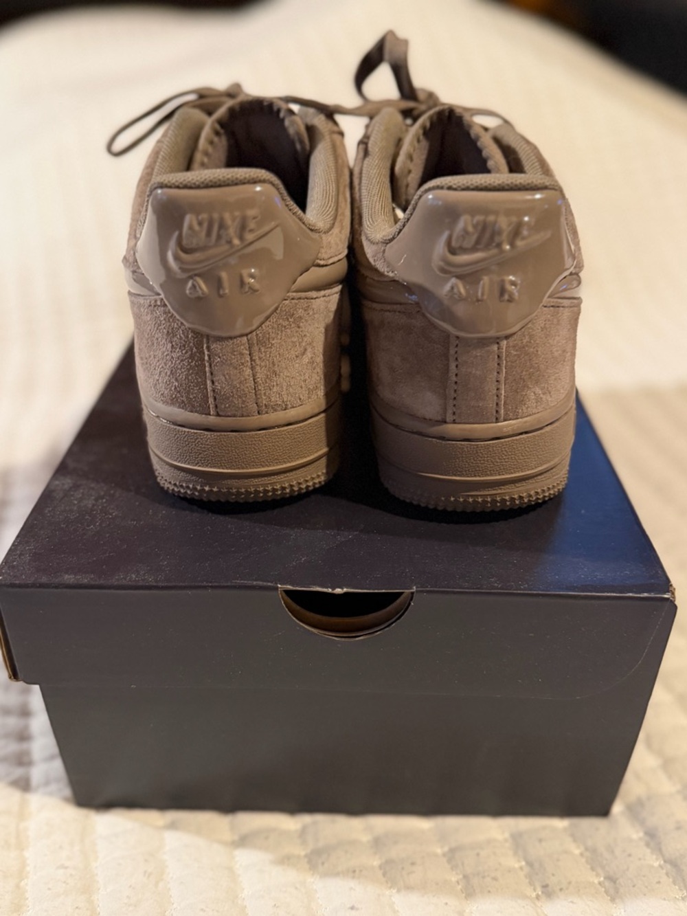 Nike Women’s Air Force 1 Low Suede Sneakers - Mink Brown - Picture 6 of 8